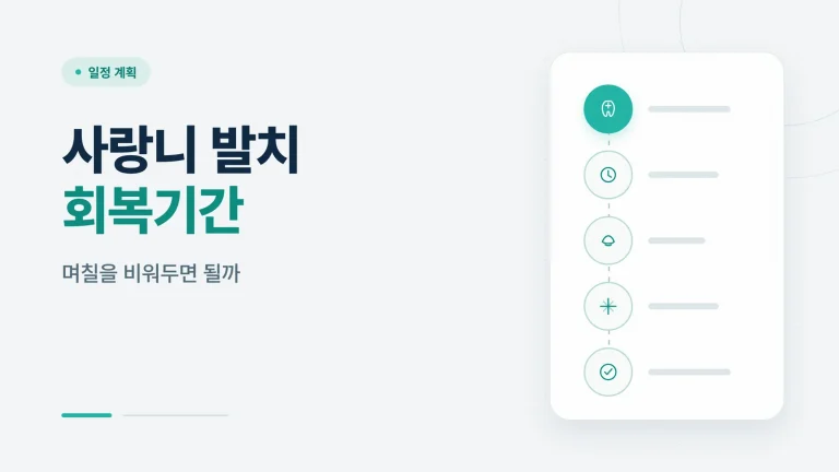 사랑니 발치 회복기간 썸네일